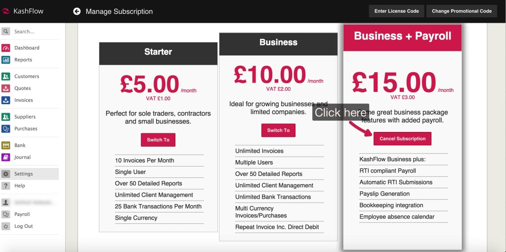 Cancel a KashFlow Subscription - Knowledge Base - IRIS KashFlow