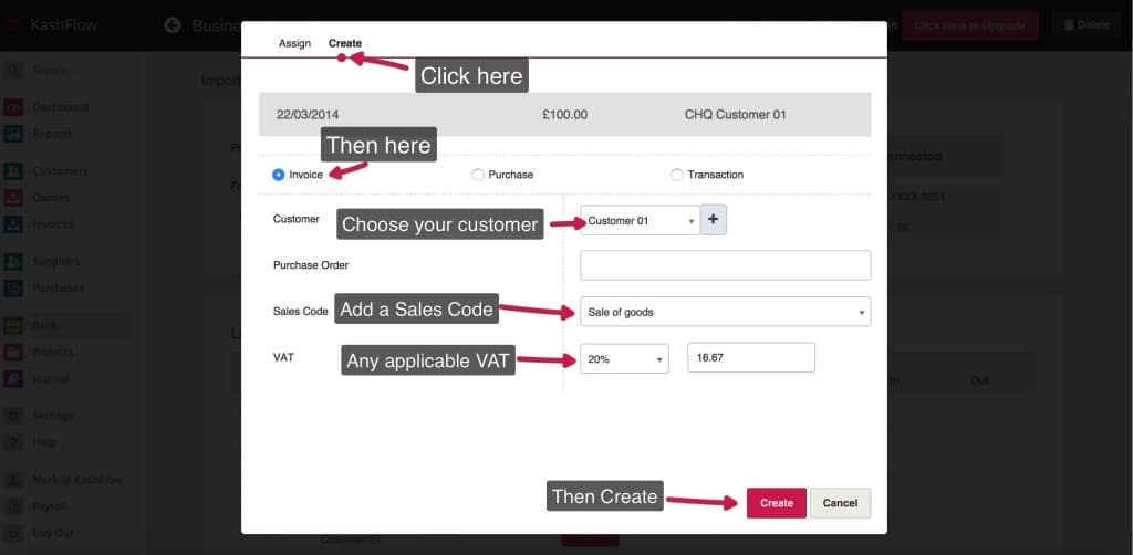 Bank Feeds - Step 3 - Creating & Assigning - Knowledge Base - IRIS KashFlow