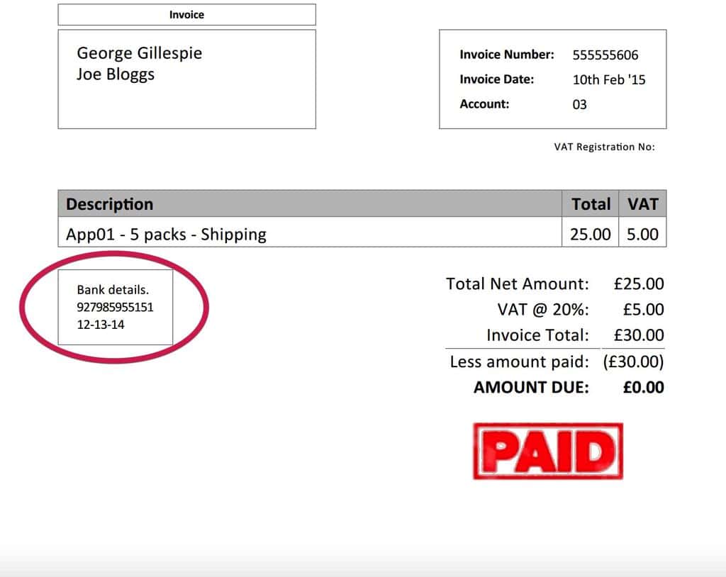 Adding Bank Details to Invoices - KashFlow